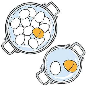 You can boil as many eggs as you like at a time