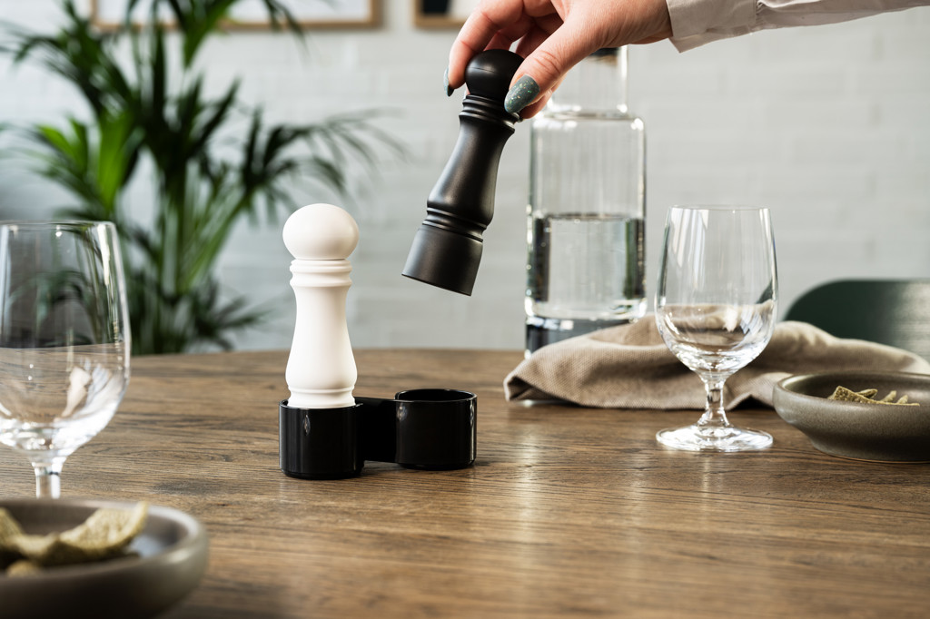 Mini Grinder / Gewürzmühlen-2er-Set / Black + White / 14cm