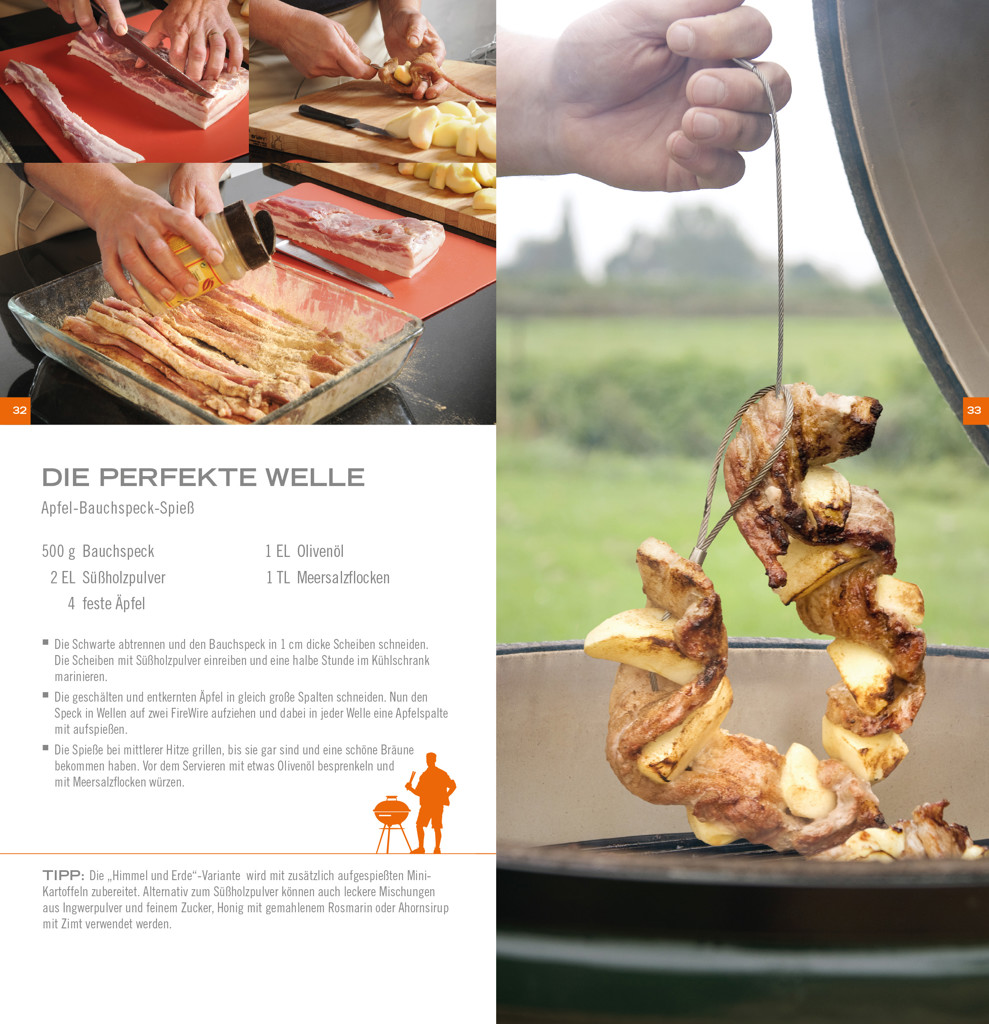 FireWire Set / Rezeptbuch + Grillspieß